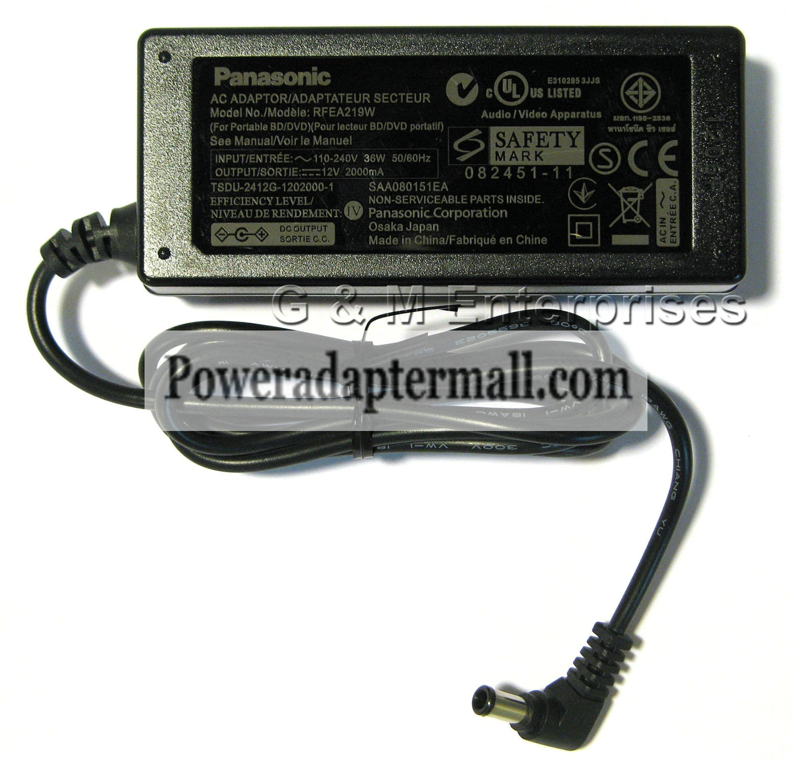 12V 36W Panasonic DMP-B200 Portable Blu-ray Players AC Adapter - Click Image to Close